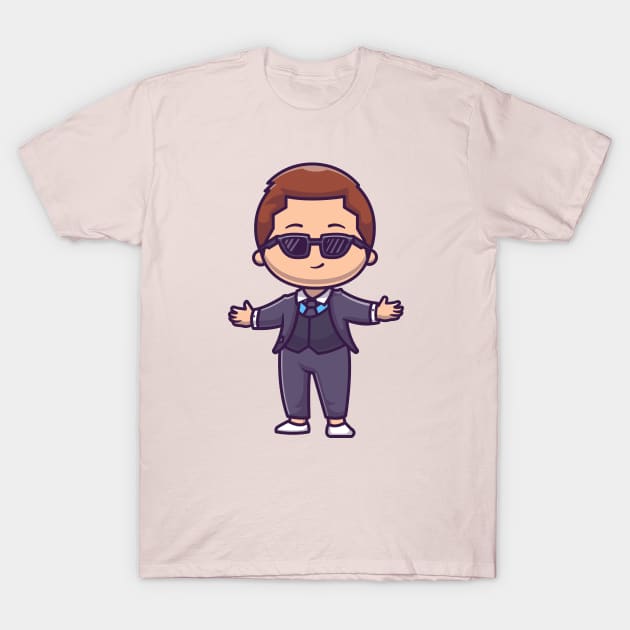 Cute Rich Boy Businessman Cartoon T-Shirt by Catalyst Labs